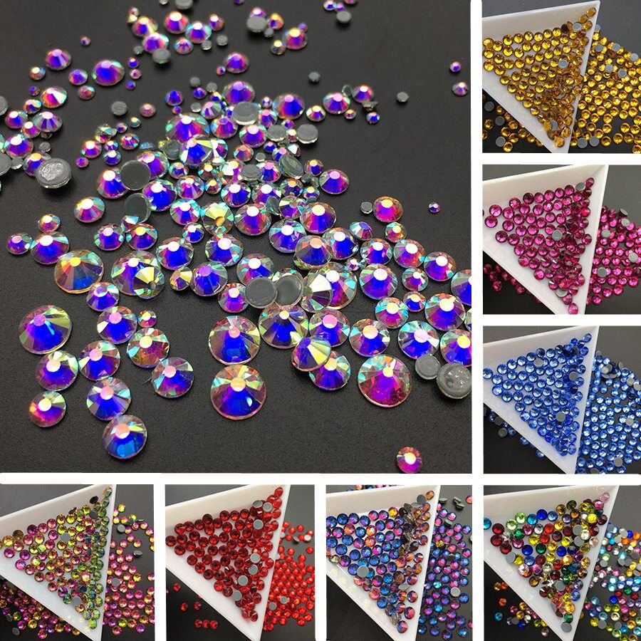 Yantuo Bling High Quality 1440pcs SS16 Strass HotFix Loose Adhesive Rhinestones Jet Hematite Iron On Gymnastics Rhinestones