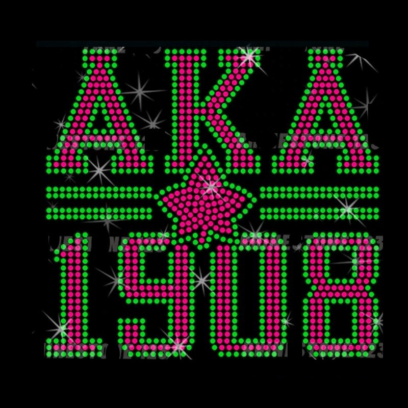 Sorority Aka 1908 Rhinestone Transfer Iron on Design Bling Hot fix Rhinestones Heat Transfer Motif Appliques