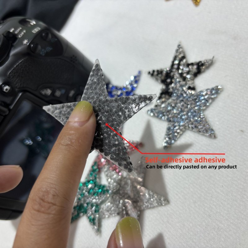 Customized Star Patch Resin Rhinestone Pearl Gold Star Crystal Shining Five pointed Star Water Diamond Patch