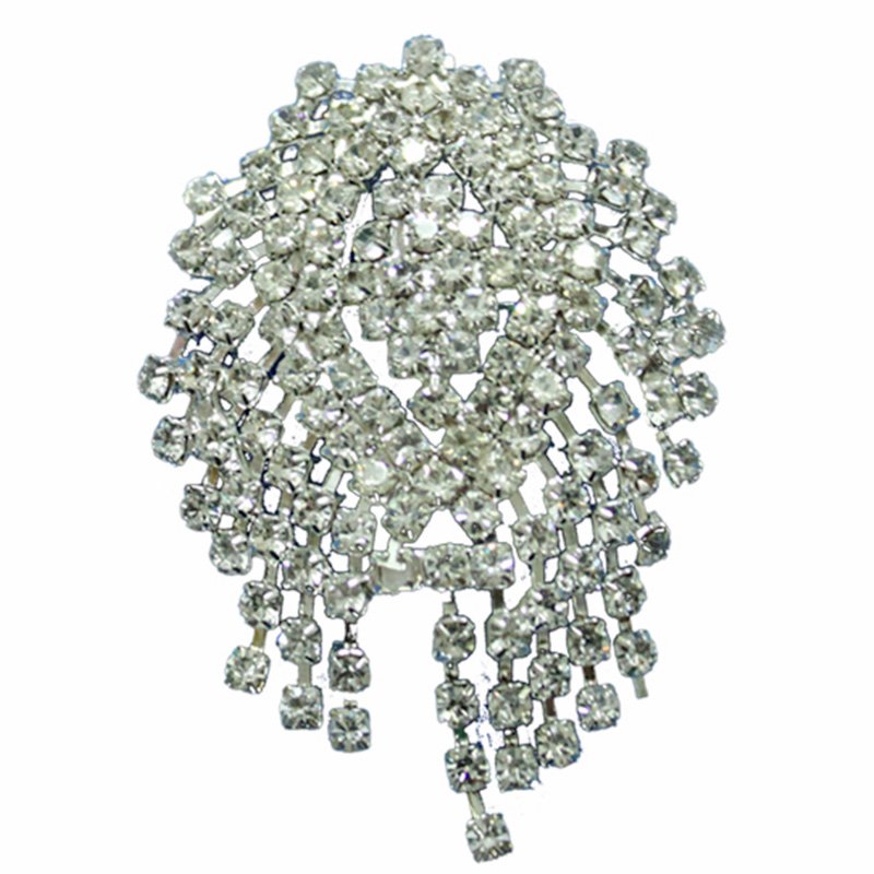 Wholesales custom fashion elegant silver rhinestone crystal brooches pins for women