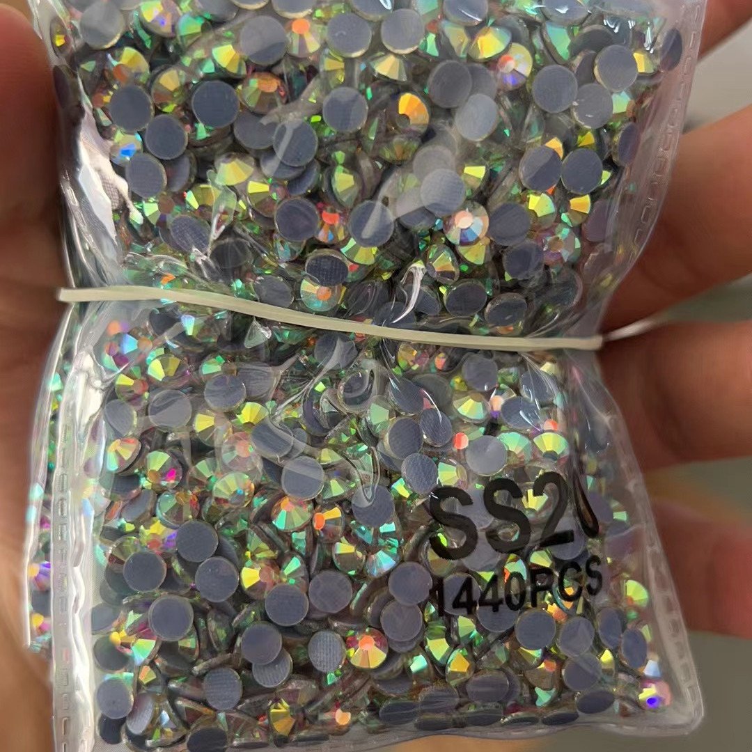 JC Wholesale Crystal Flat Back rhinestone SS10 12 Cut Hot Fix rhinestones Bulk Ab
