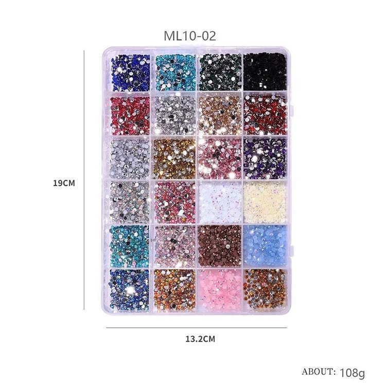 3500 Pcs Round Resin Flat Bottom Color Glitter Rhinestones DIY 3D Nail Art Decoration Accessories
