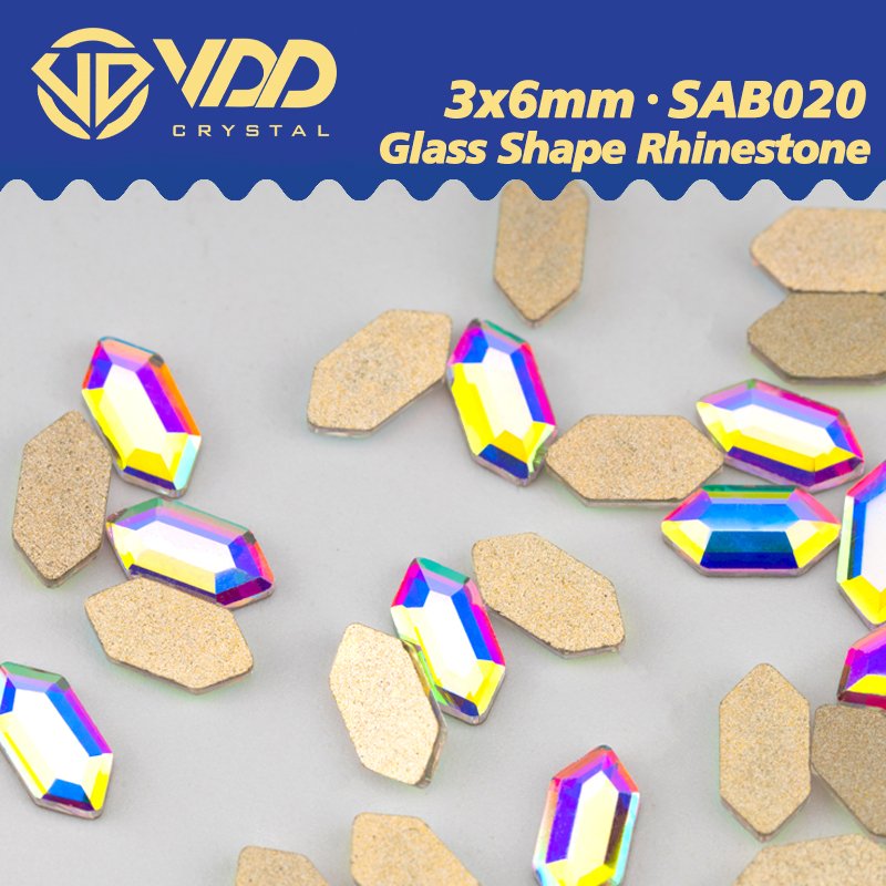 VDD 3x6mm - SAB20 100Pcs Glass Shape Crystal Rhinestones Crystal AB Flatback Glitter Stones For DIY Crafts Nail Art Decorations