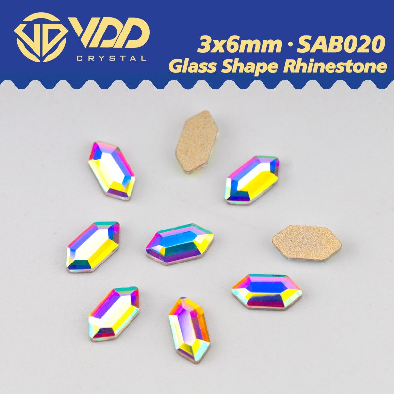 VDD 3x6mm - SAB20 100Pcs Glass Shape Crystal Rhinestones Crystal AB Flatback Glitter Stones For DIY Crafts Nail Art Decorations
