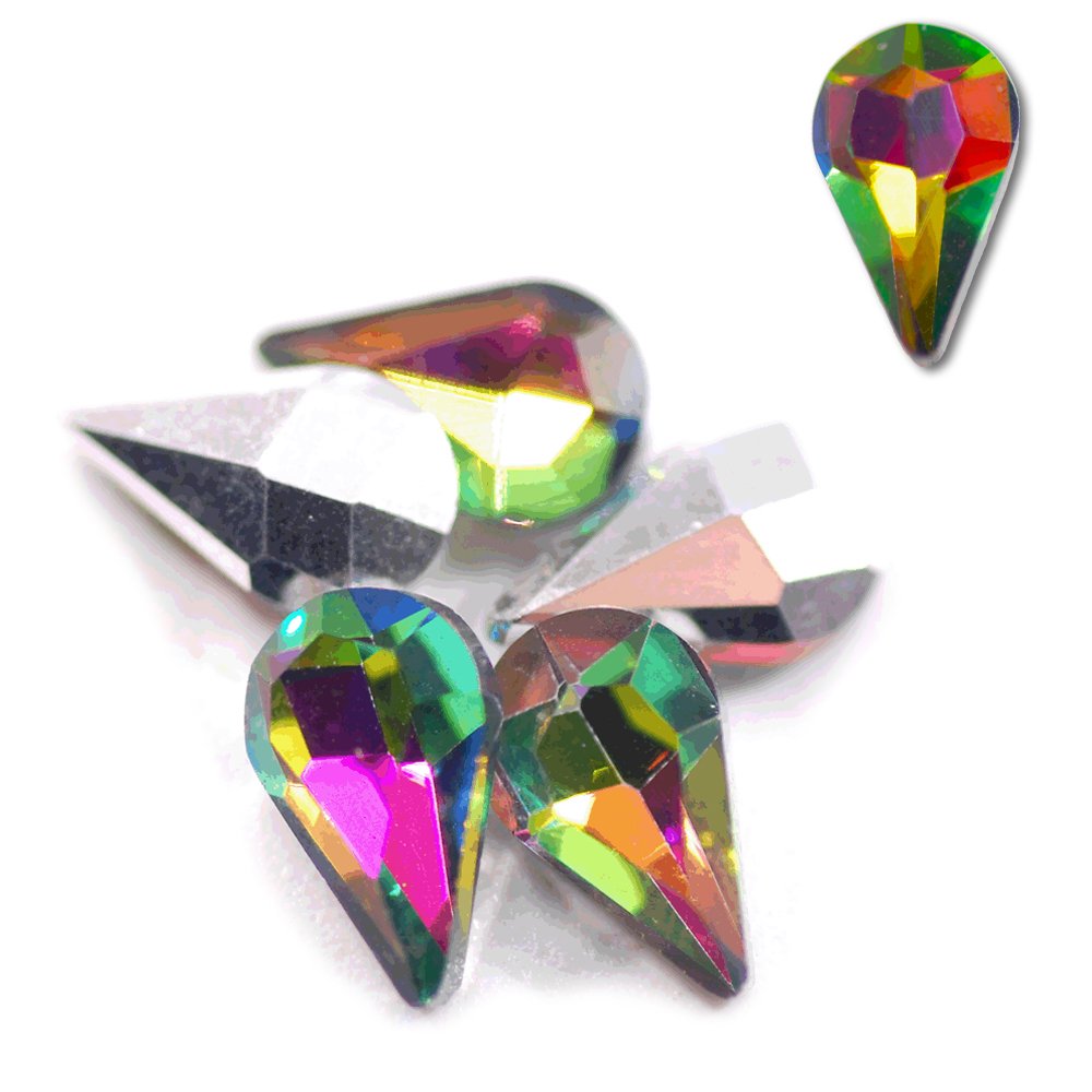 50pcs/bag Brilliant Waterdrop Teardrop Rhinestones Colorful Glass Crystal Point back Diamond Stones Accessories Tool Rhinestones