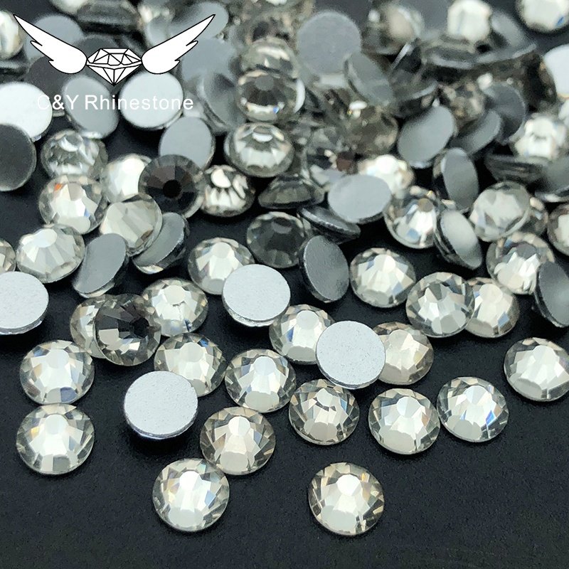 CY SS3-SS6 Silver Crystal Rhinestone Wholesale Bulk Package Hotfix Crystal Stone Gold Back Glass Flatback In Bulk