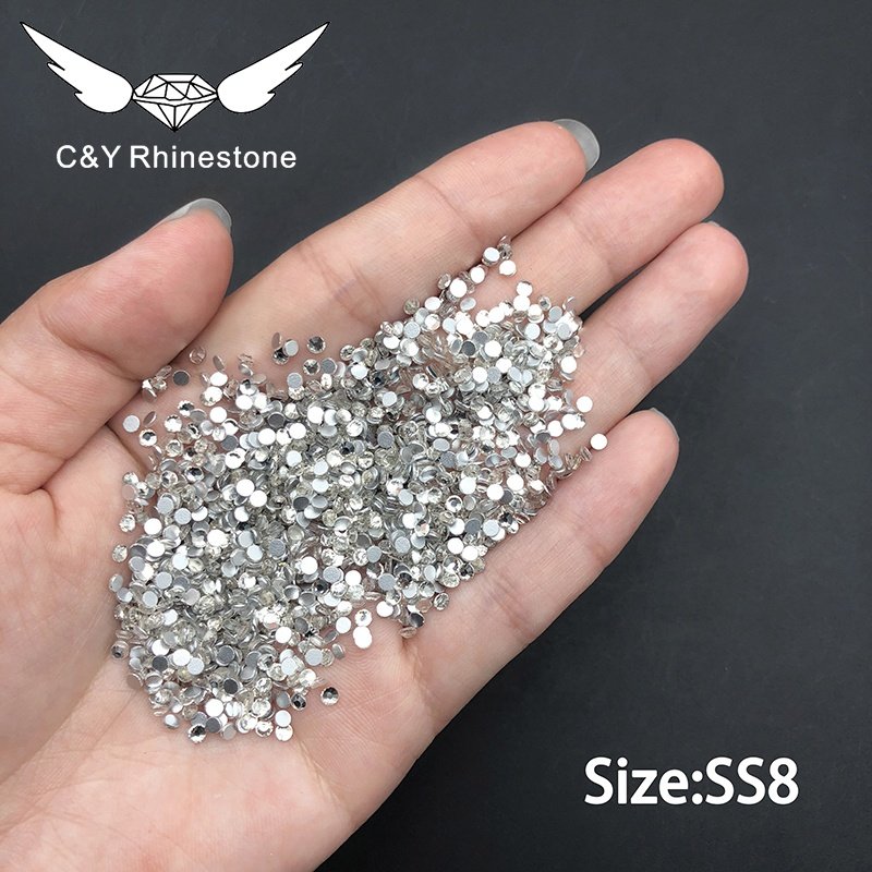 CY SS3-SS6 Silver Crystal Rhinestone Wholesale Bulk Package Hotfix Crystal Stone Gold Back Glass Flatback In Bulk
