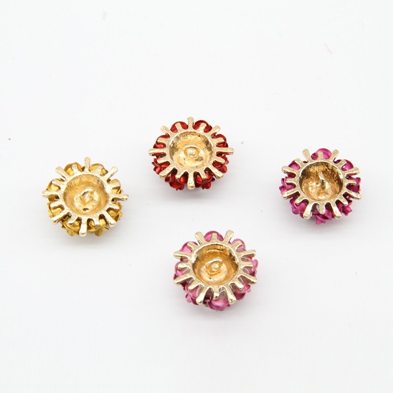 New Popular Beautiful Special Rose Flower Button Retro Rhinestone Buttons For Women Coat