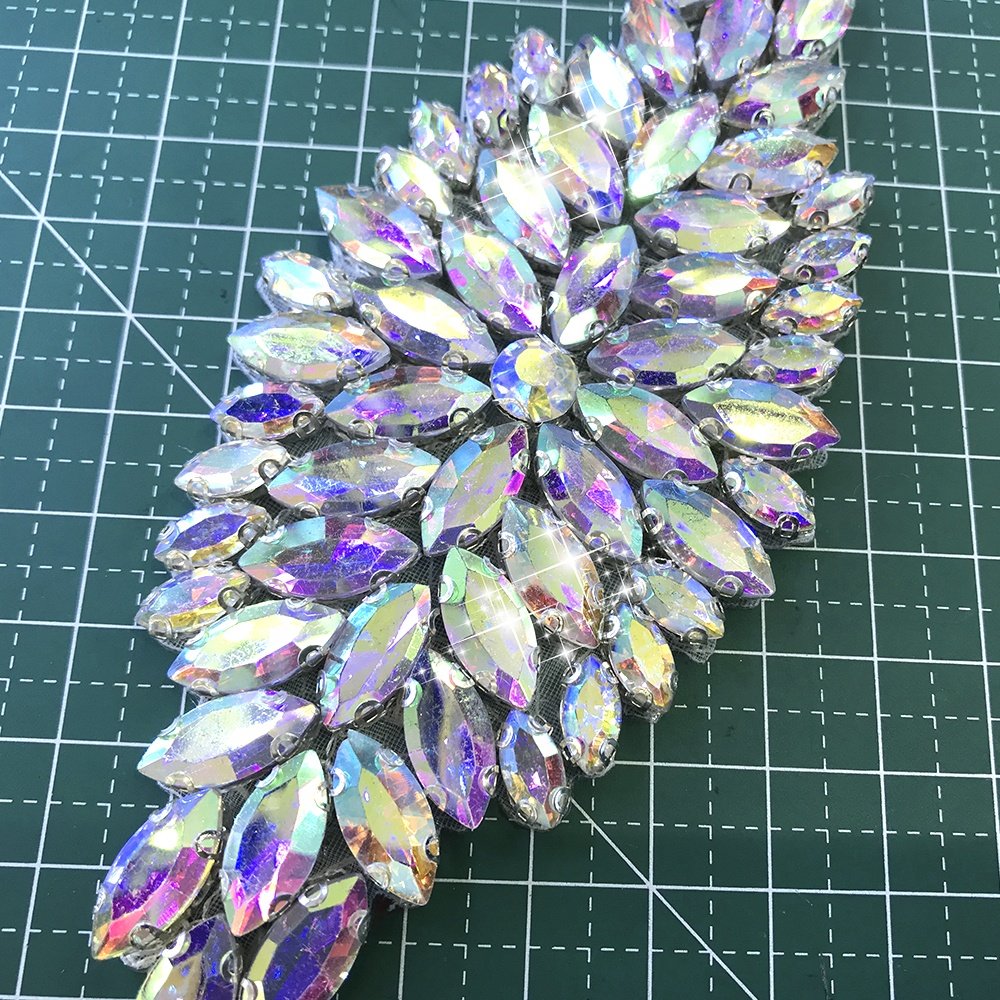 S618 wholesale rhinestone iron on letter appliques rhinestone appliques for wedding dresses