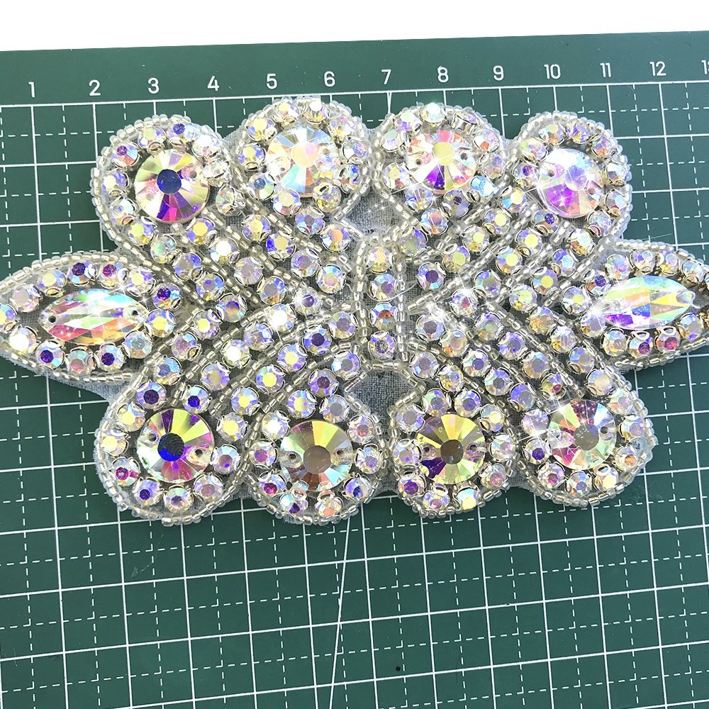S618 wholesale rhinestone iron on letter appliques rhinestone appliques for wedding dresses