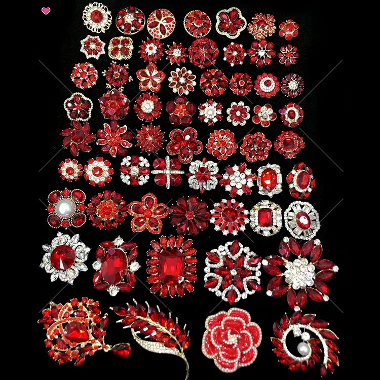 Keering WBK Red Gold Green Pink Crystal Rhinestones Buttons For Clothes Bags Shoes Hats Garment Accessories