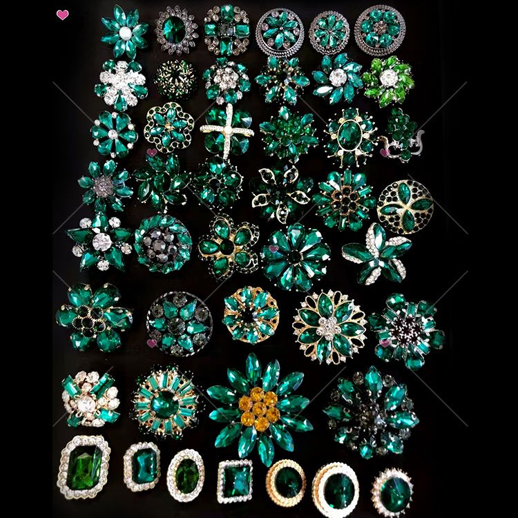Keering WBK Red Gold Green Pink Crystal Rhinestones Buttons For Clothes Bags Shoes Hats Garment Accessories