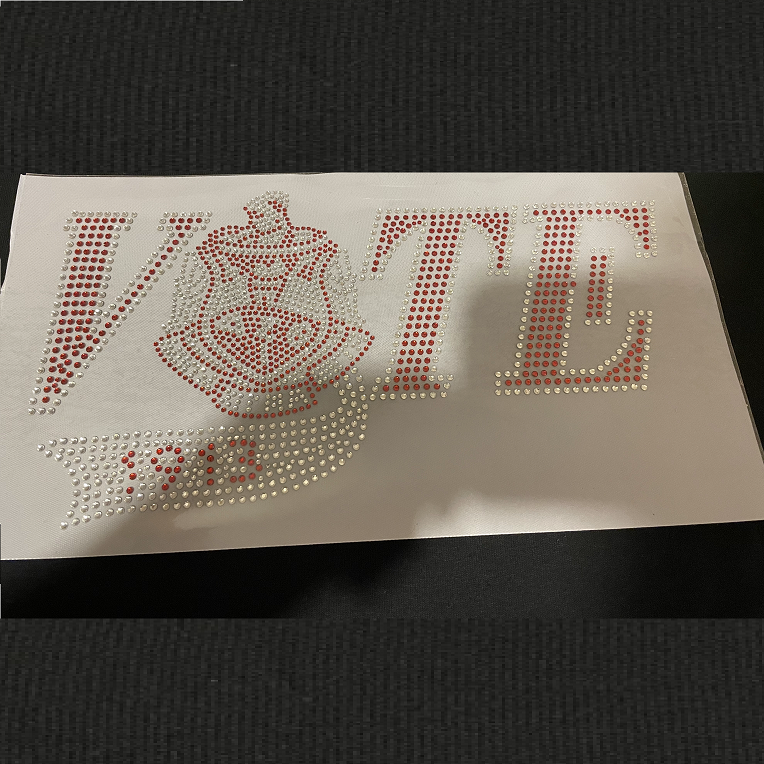 Vote Delta 1913 University Sorority Design Iron On Custom Rhinestone Transfer Motif