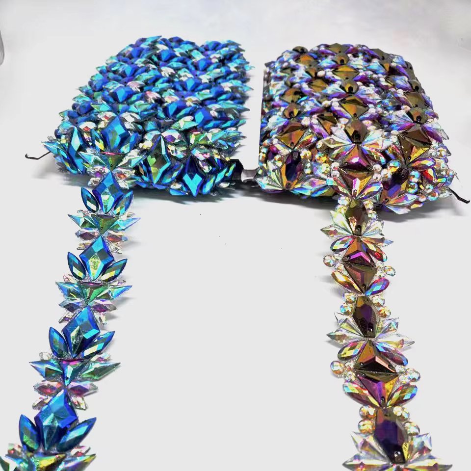 Hot fix accessories Cloth accessory resin Rhinestone code chain Customized for cloth bag