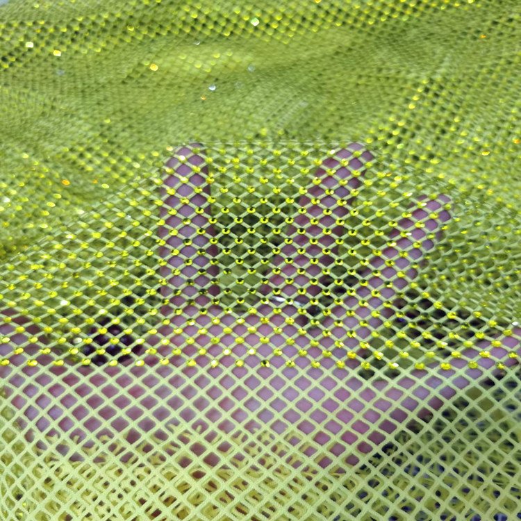 High quality diamante AB stone stretch rhinestone mesh fabric fishing net with stones for dress