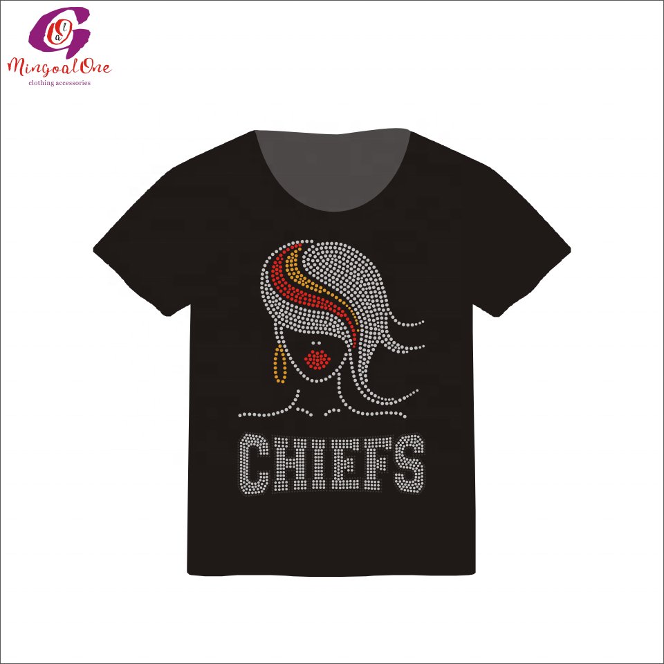 Factory Price NFL Sport Team Logo Bling Crystal Football Rhinestone Transfer Custom Iron On Rhinestone Motif Designs Shirt Tees