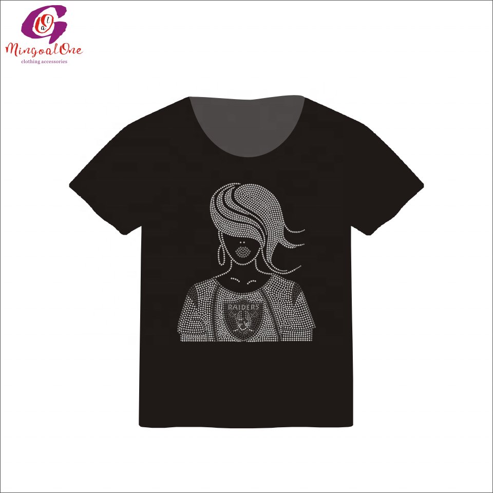 Factory Price NFL Sport Team Logo Bling Crystal Football Rhinestone Transfer Custom Iron On Rhinestone Motif Designs Shirt Tees
