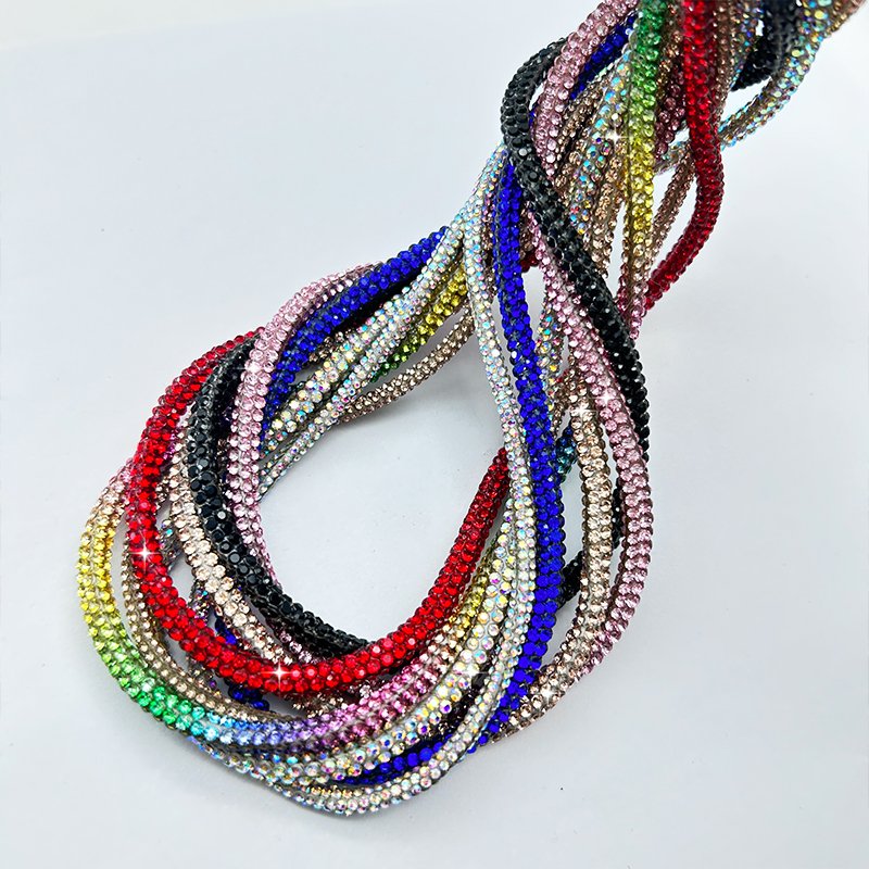 Factory direct sale bling crystal diamond mesh rhinestone rope decorations Diamond Lace Charms Shoe laces