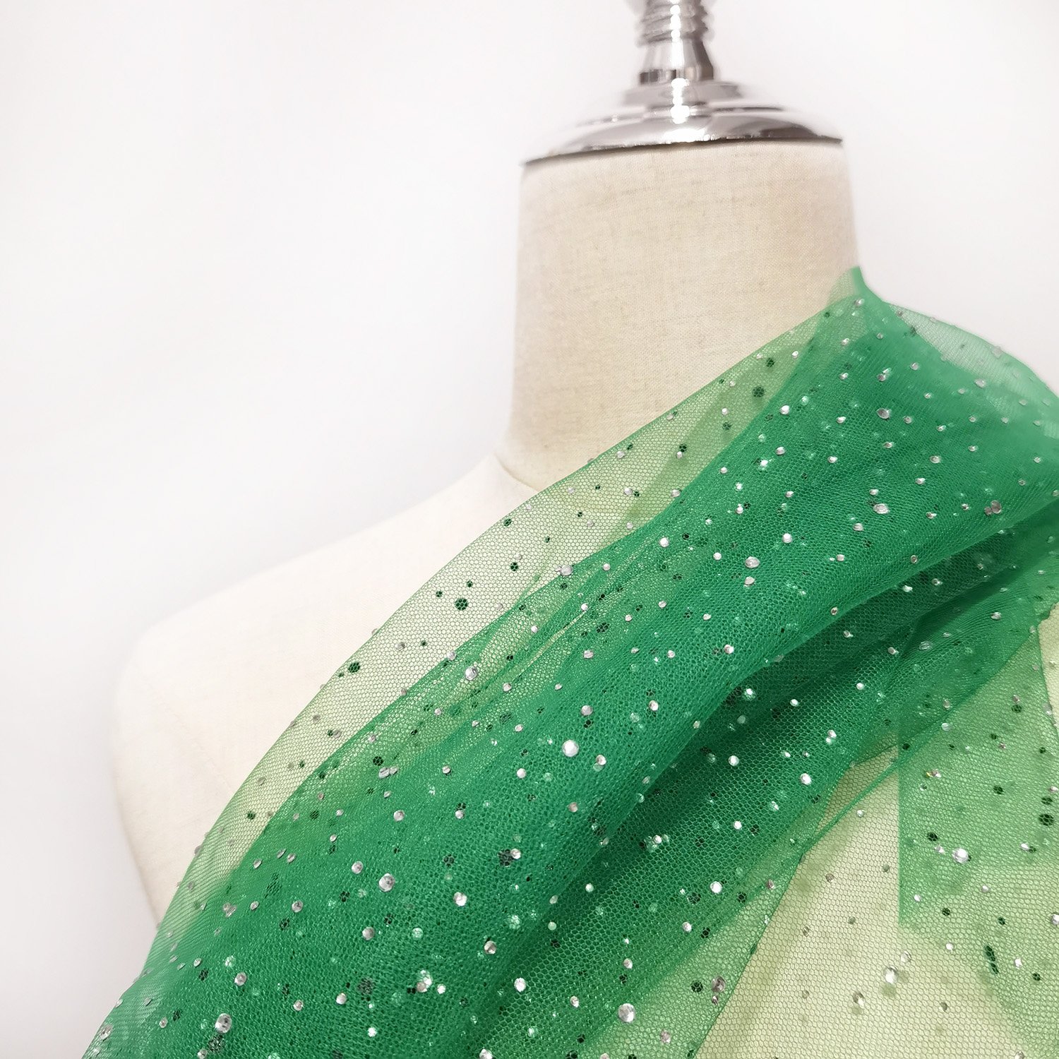 Rhinestone mesh fabric girls women dress laces fabrics with stones beaded tulle lace mesh tulle rhinestone crystal fabric