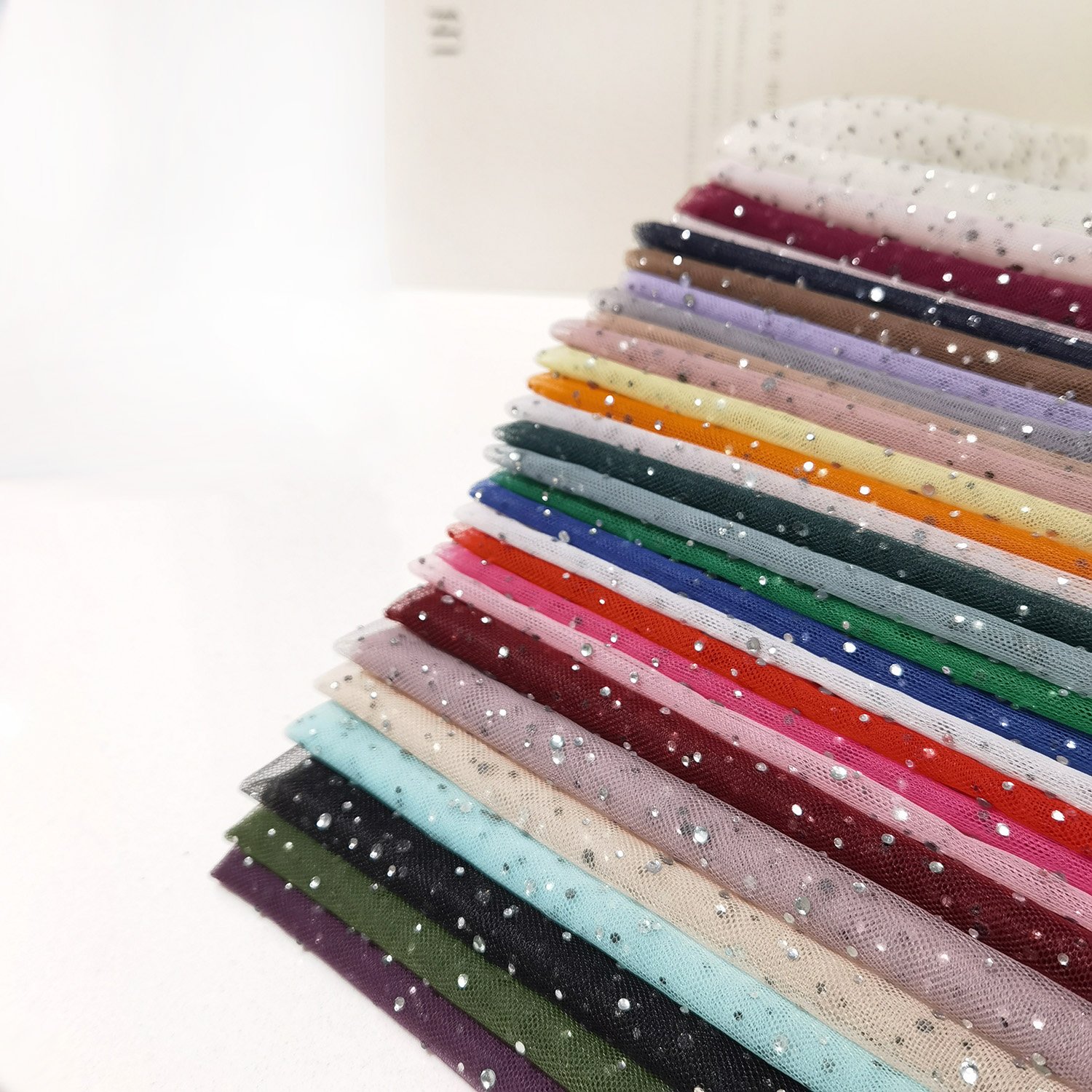 Rhinestone mesh fabric girls women dress laces fabrics with stones beaded tulle lace mesh tulle rhinestone crystal fabric
