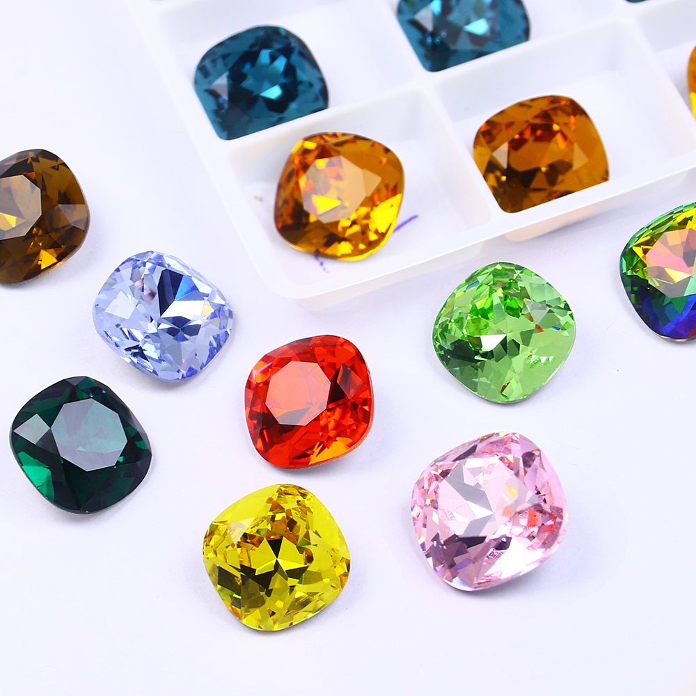 10MM Fat Square fancy stone PointBack k9 crystal glass rhinestones wholesale lead-free crystal beads For jewelry diy accessories