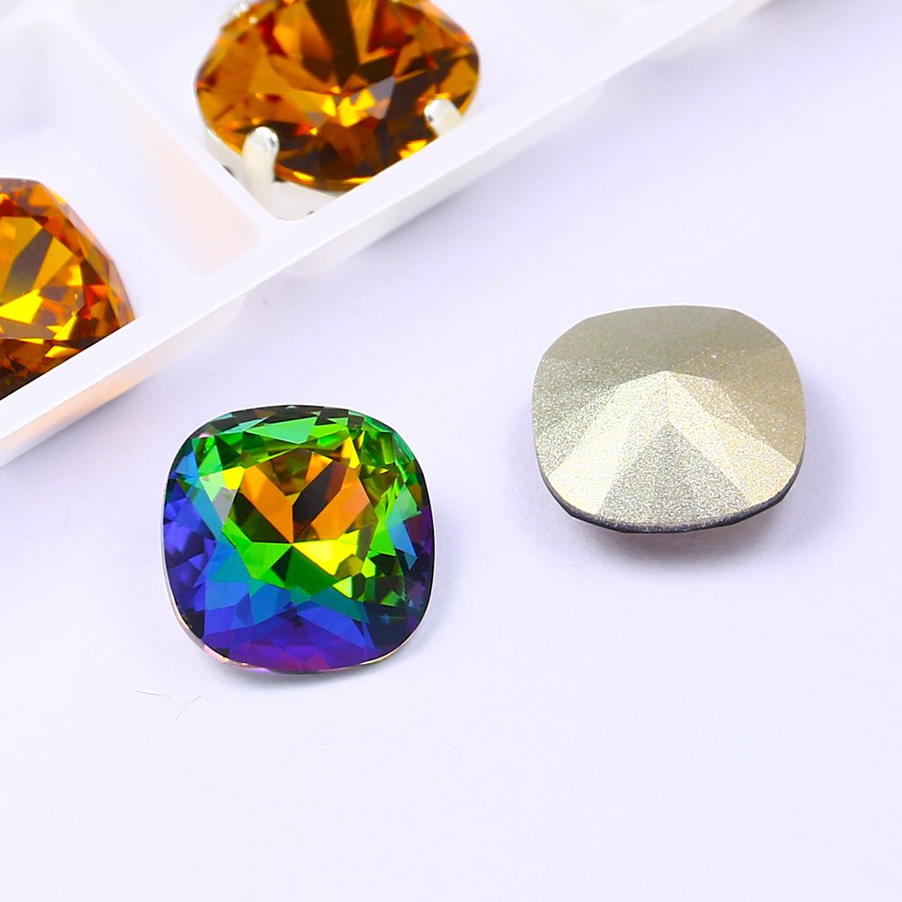 10MM Fat Square fancy stone PointBack k9 crystal glass rhinestones wholesale lead-free crystal beads For jewelry diy accessories