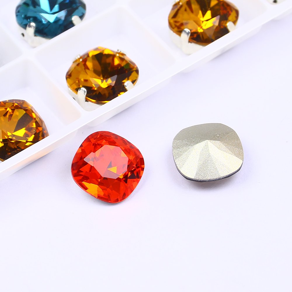 10MM Fat Square fancy stone PointBack k9 crystal glass rhinestones wholesale lead-free crystal beads For jewelry diy accessories