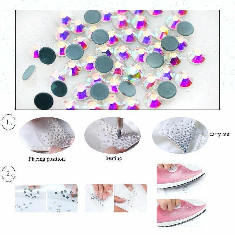 Hot Fix Designer Heat Transfers Custom Rhinestone Heattransfer For Wedding Dress Jewelry Findings