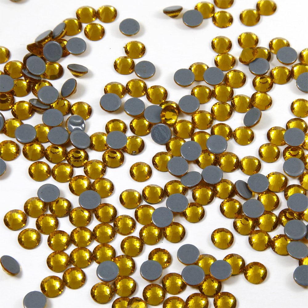 Yantuo Factory Directly Sale SS6/SS8/SS20 Topaz FlatBack Strass HotFix Glass Rhinestones In Bulk For T-Shirt