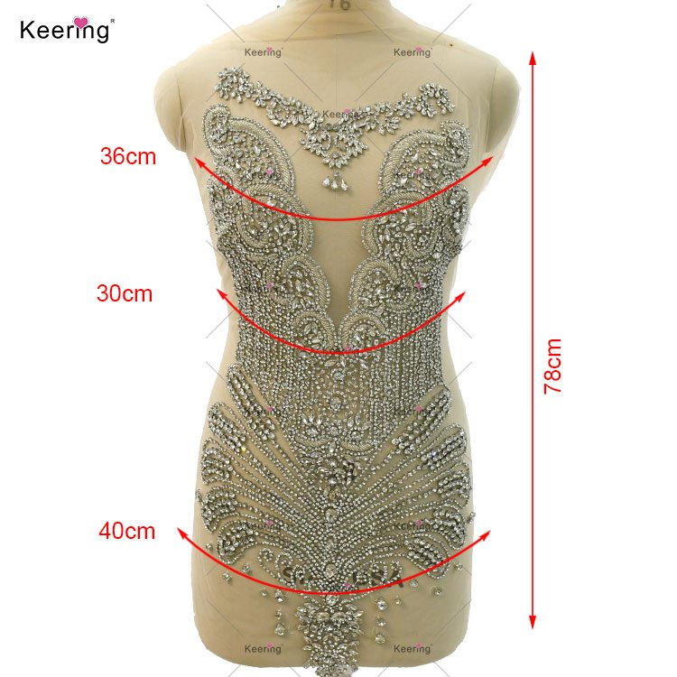 WDP-441 Keering Custom Design Rhinestone Applique Crystal With Necklaces For Women Wedding Dress Prom