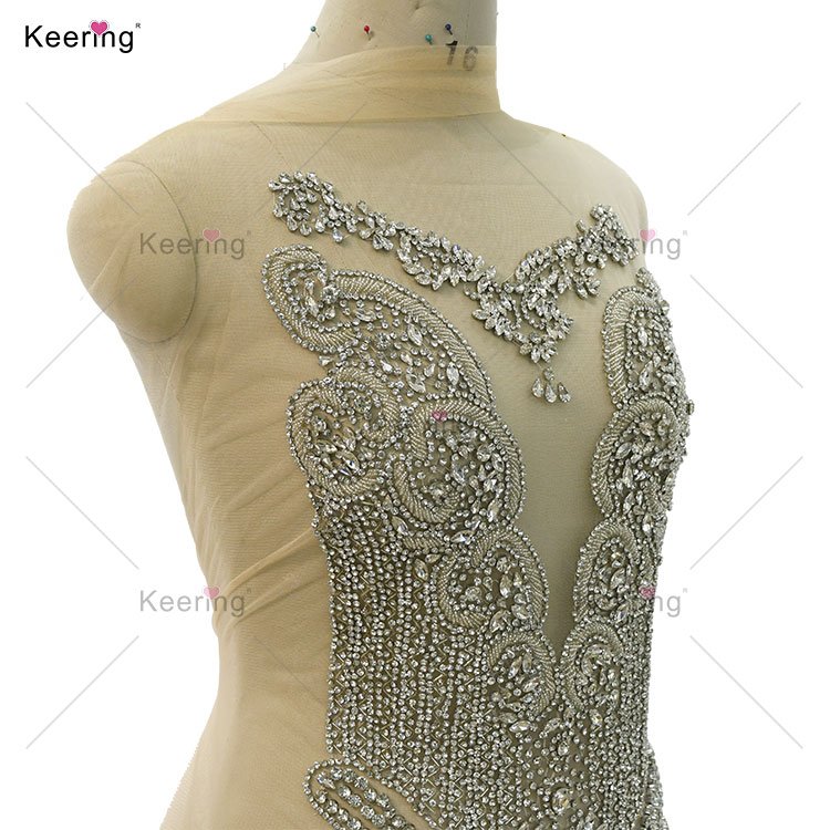 WDP-441 Keering Custom Design Rhinestone Applique Crystal With Necklaces For Women Wedding Dress Prom