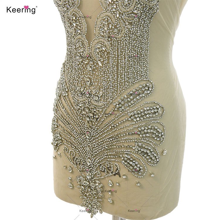 WDP-441 Keering Custom Design Rhinestone Applique Crystal With Necklaces For Women Wedding Dress Prom