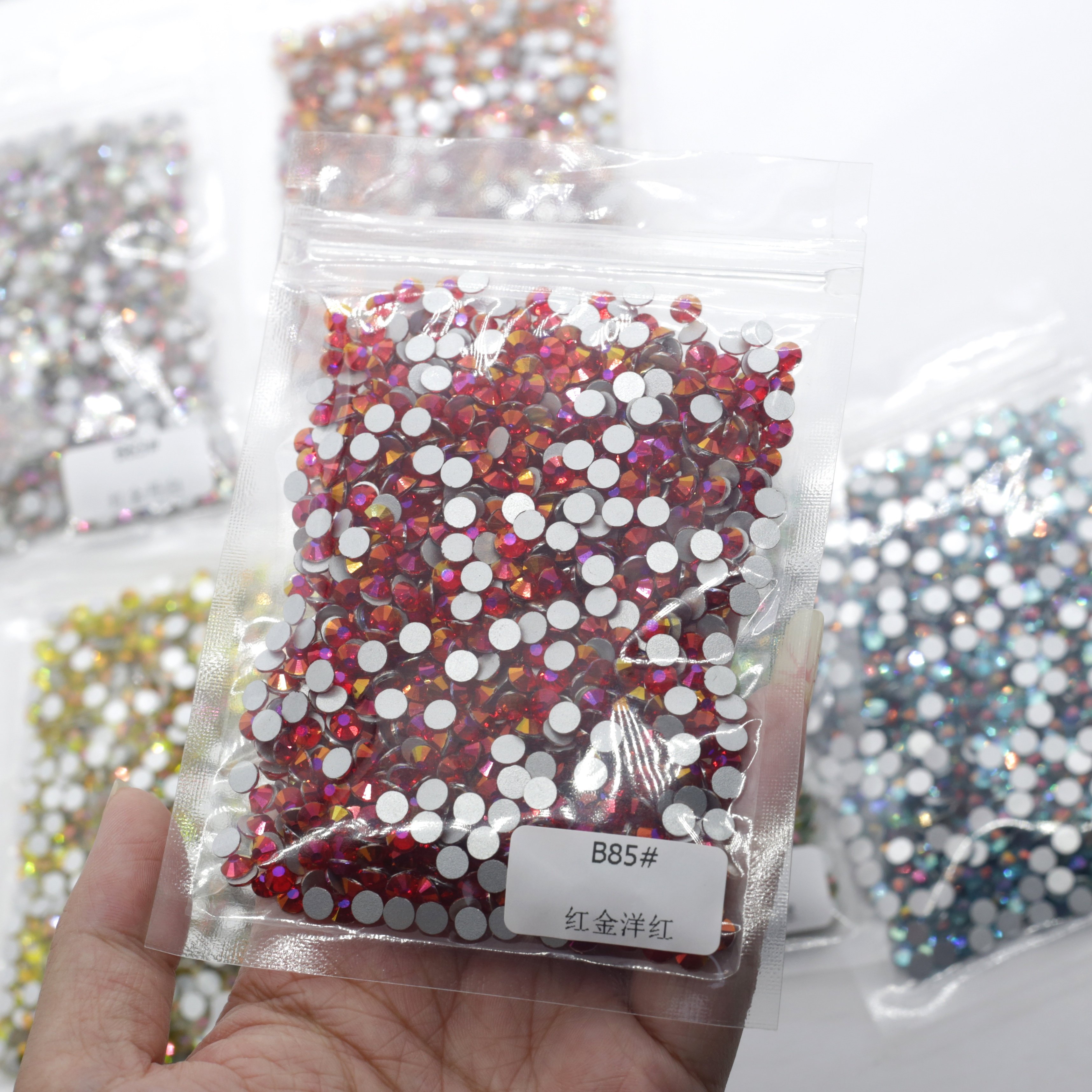 Factory AB Color Non Hot Fix Glass Rhinestone 12 cuts Round Sliver Back Crystal For Nail Art DIY