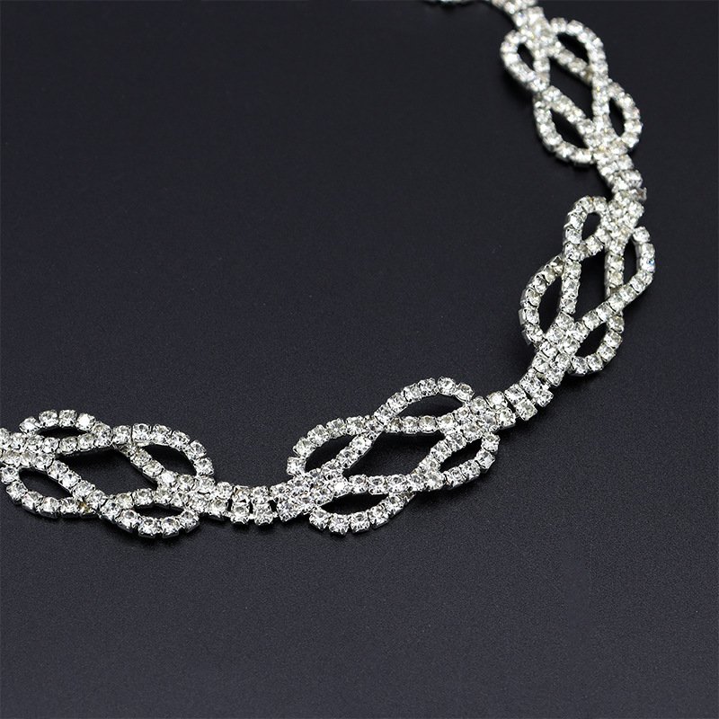 High Quality Glass Crystal AB Rhinestone Cup Chain Garment Accessory Crystal Banding Bridal Rhinestones Trimming For Dress
