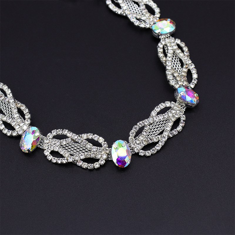 High Quality Glass Crystal AB Rhinestone Cup Chain Garment Accessory Crystal Banding Bridal Rhinestones Trimming For Dress