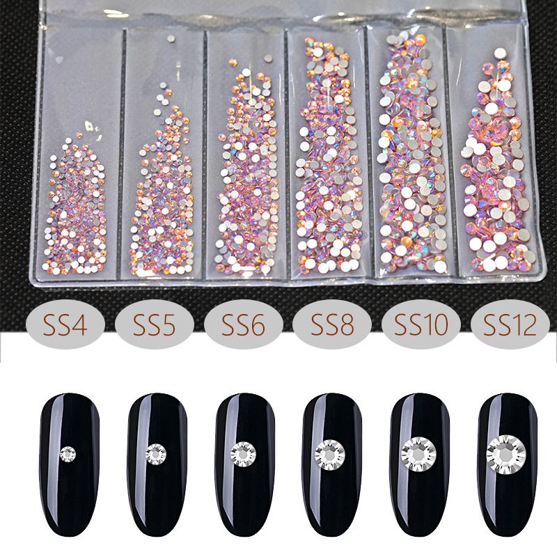 High Quality Mixed sizes 6 Blanks Lt Amethyst Non Hot Fix Flat Back Glass Machine cut Rhinestone for phones