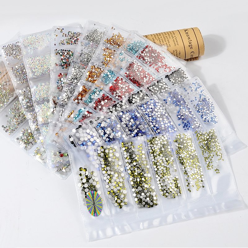 High Quality Mixed sizes 6 Blanks Lt Amethyst Non Hot Fix Flat Back Glass Machine cut Rhinestone for phones