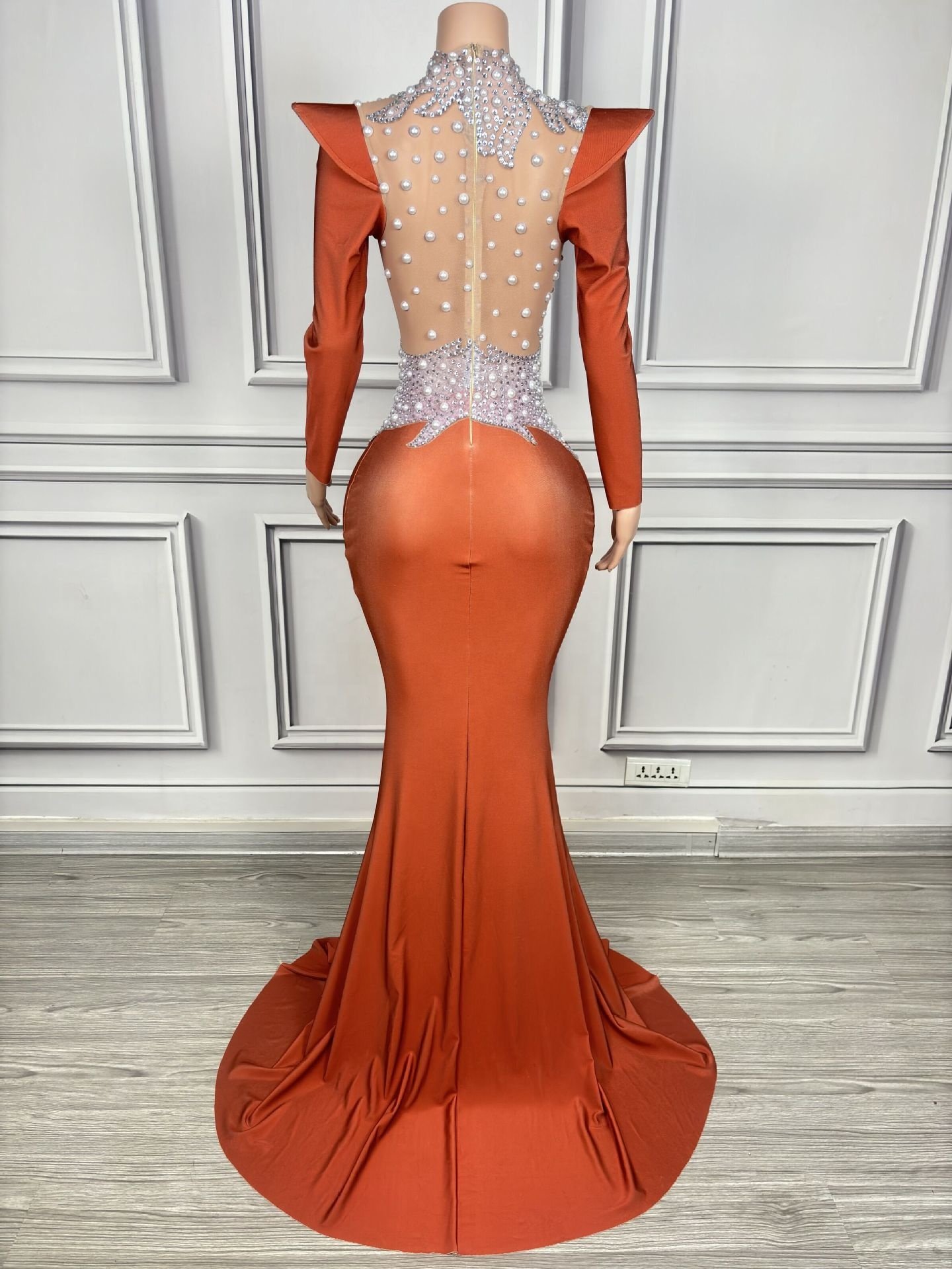 long evening party rhinestone birthday dress crystal dress luxury plus size women's clothing