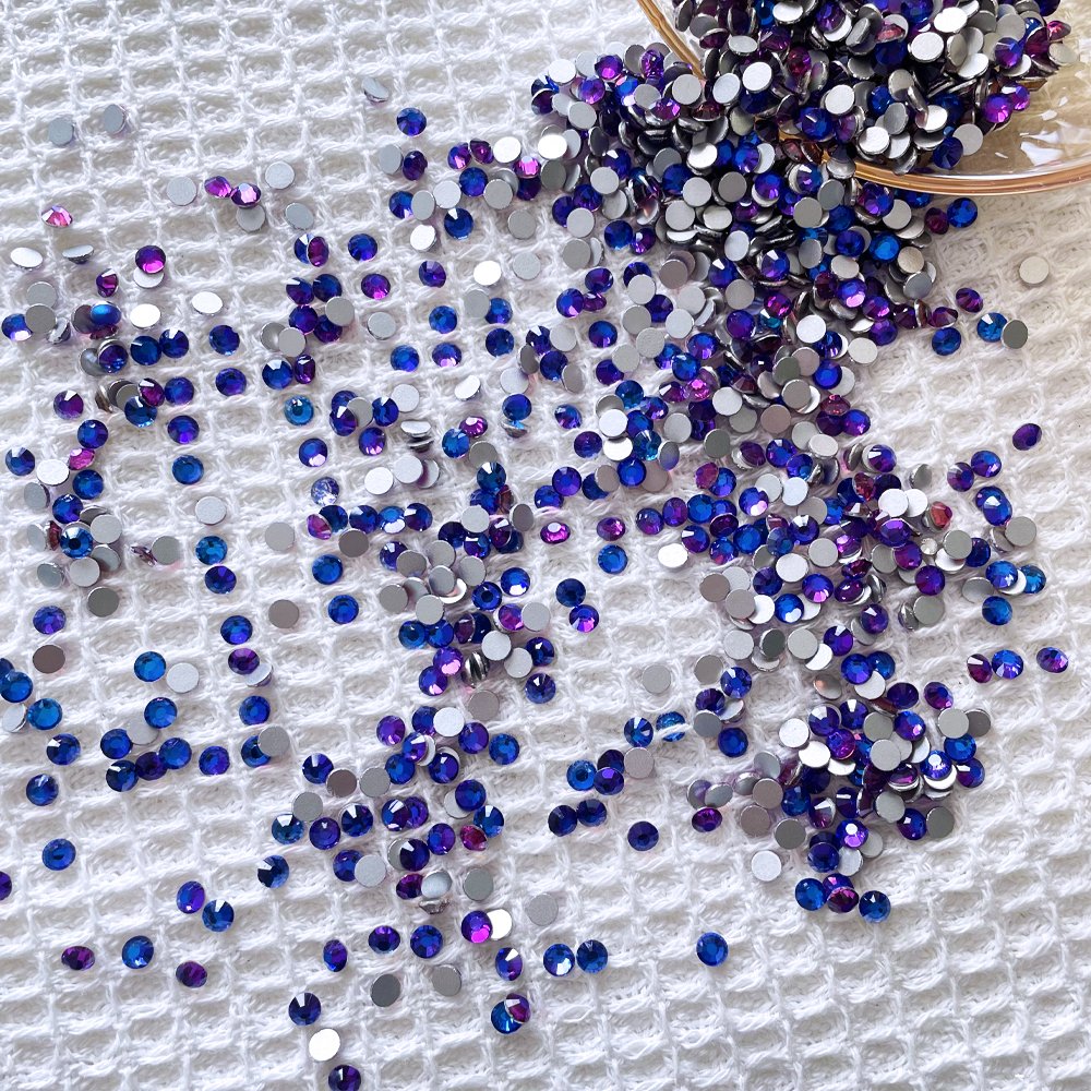 Yantuo SS20 SS30 Purple series Non-Hot Fix round glass Crystal Rhinestones Flatback rhinestones cristal Stone, for Nail Art