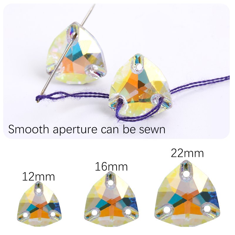 Xichuan Fat triangle hot selling DIY shiny crystal k9 glass sew on rhinestone fancy stones strass for wedding dress decoration