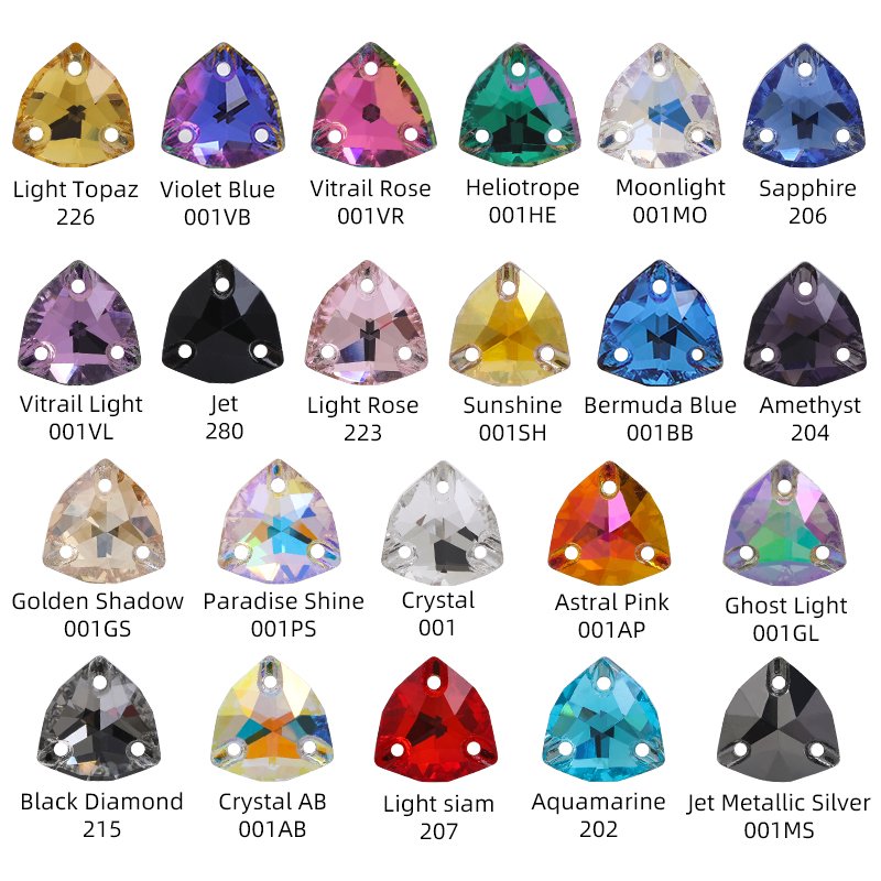 Xichuan Fat triangle hot selling DIY shiny crystal k9 glass sew on rhinestone fancy stones strass for wedding dress decoration