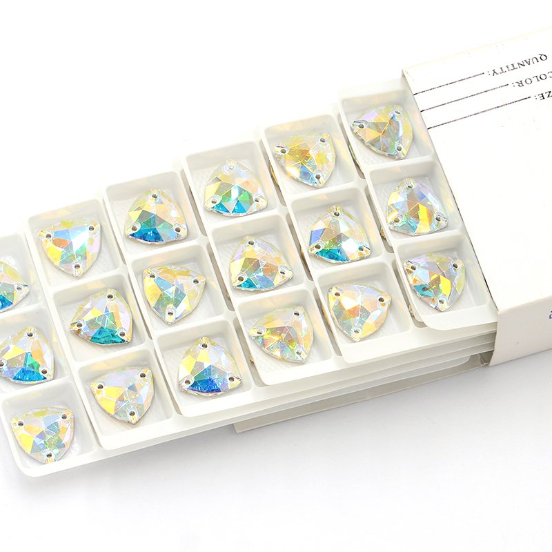 Xichuan Fat triangle hot selling DIY shiny crystal k9 glass sew on rhinestone fancy stones strass for wedding dress decoration
