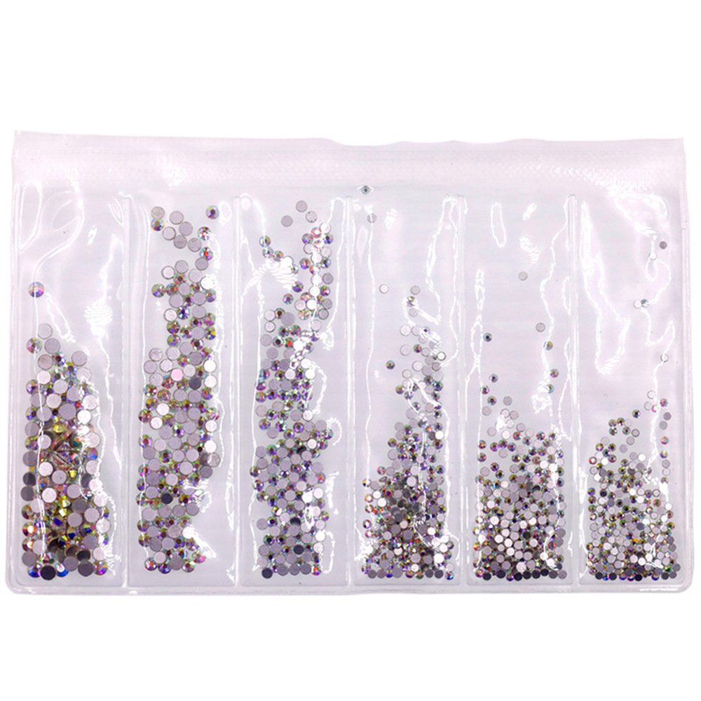 Factory Wholesale Multiple Size Glass Colorful Non Hotfix Flatback Nail Rhinestones For Nail