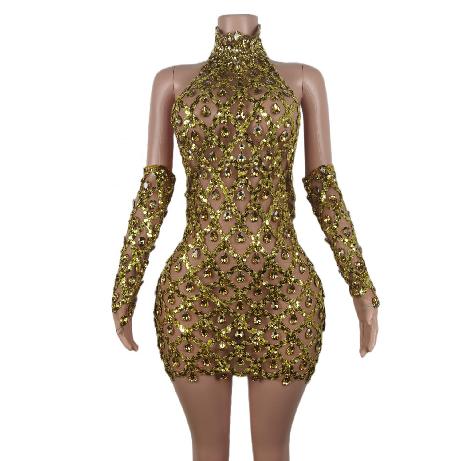 Luxury See Through Crystal Sequin Bride Wedding Guest Dress Backless Dinner Gown Women Party Club Dress Sexy Evening Dress