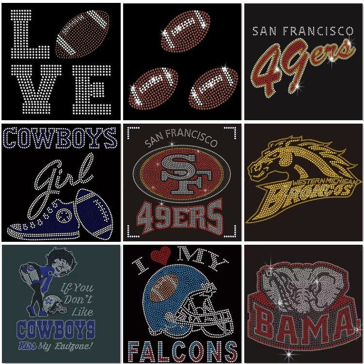 Saints New Orleans Dat Design Iron On Custom Rhinestone Transfer Motif