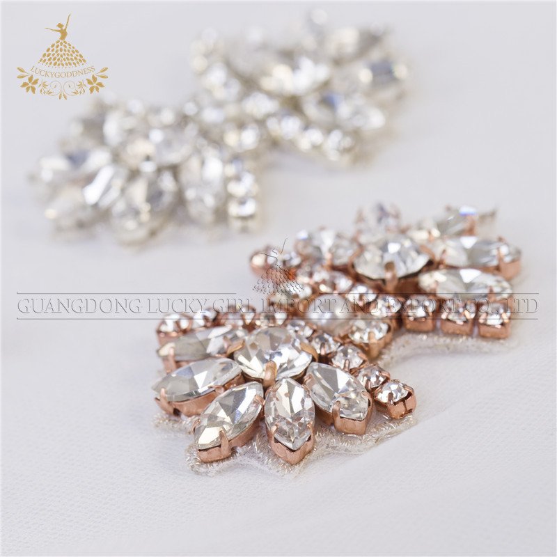 Small Rhinestone crystal applique rose gold for wedding belt and dress