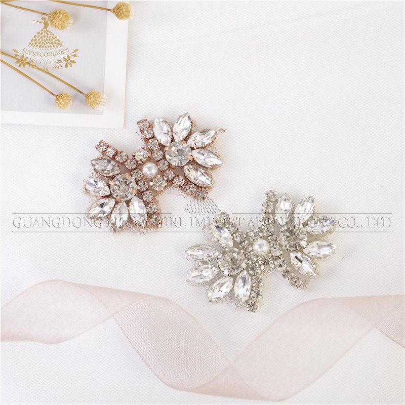 Small Rhinestone crystal applique rose gold for wedding belt and dress