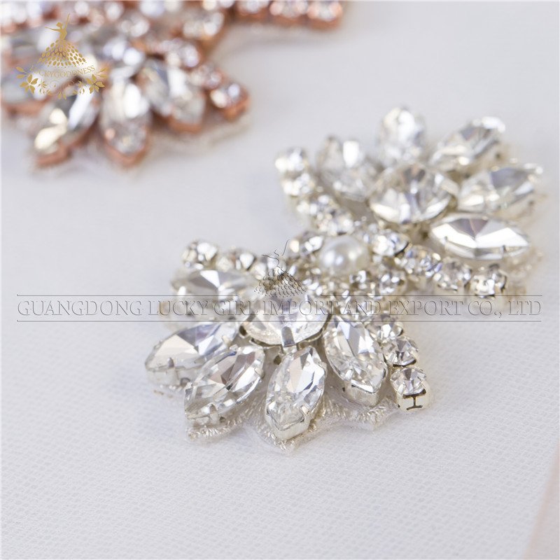 Small Rhinestone crystal applique rose gold for wedding belt and dress