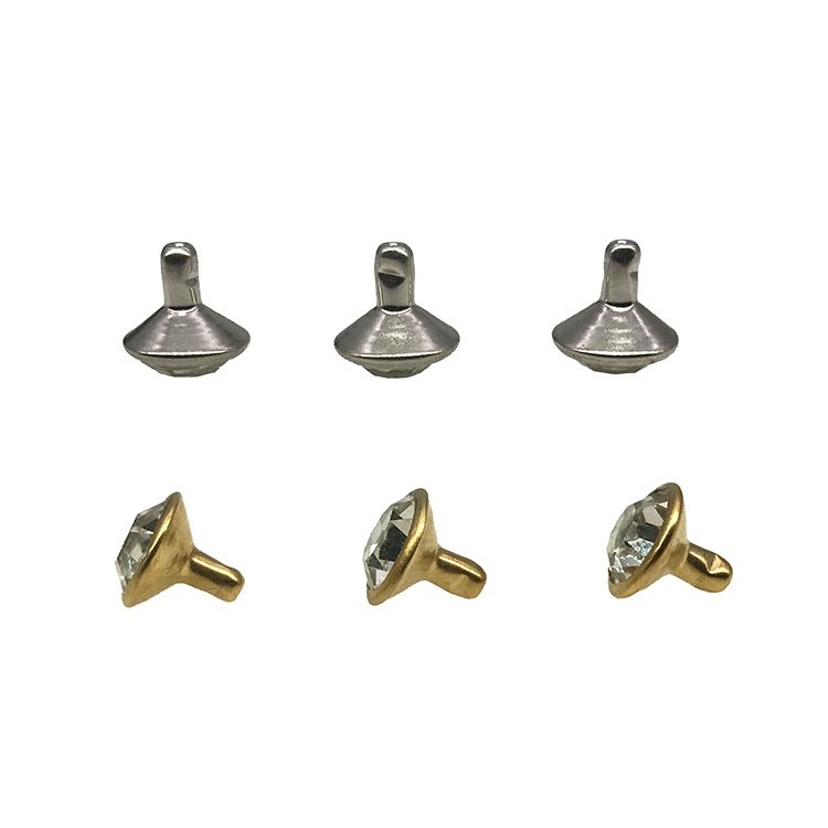 High-grade A Fashion Clothing Bag Accessories Silver Edge Glass Crystal Tube Rivets DIY Colors Rhinestone Rivets