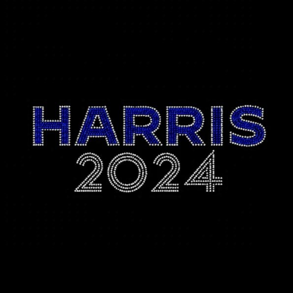 New Arrival Beautiful kamala Harris Bling Iron on Transfers T-shirt Custom Designer Rhinestone Heat Transfer for clothing